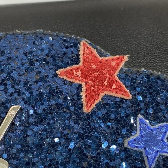 Saint Laurent Paris Wallet Classic Kate Black Blue Multi Lame Star Black X - Picture 13 of 13